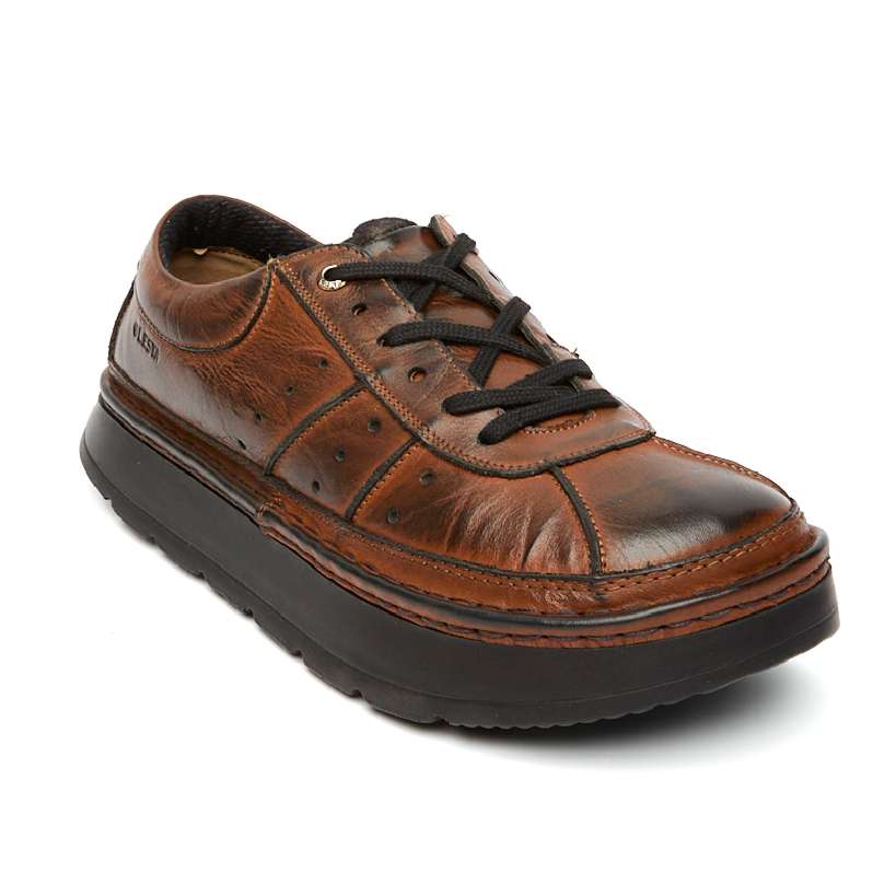 003-3038-0014-10m Полуботинки муж.кожа-текстиль темно-коричневый